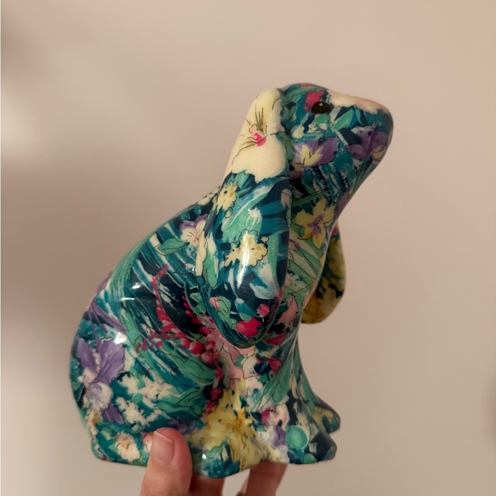 Vintage Joan‎ Baker Floral Ceramic Bunny Figurine